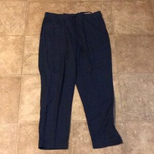 J Jill Women Navy Pull On Pants with Drawstring. Size 1X